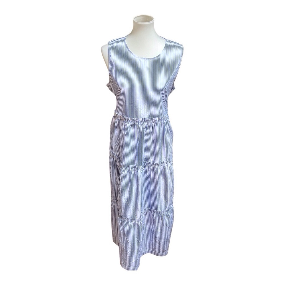 NWT J.CREW Seersucker Blue and White Dress